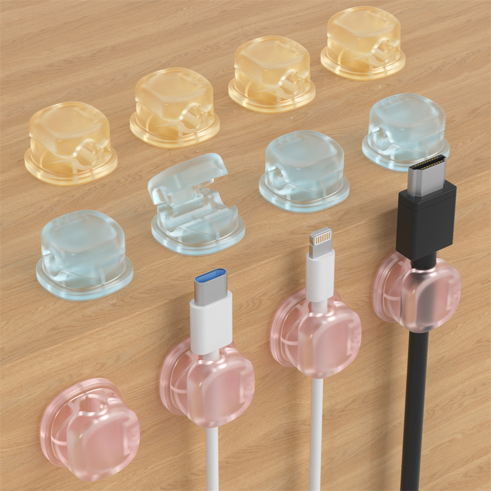 Desk Cable Clip - Organisateur de câbles magnétique transparent 3