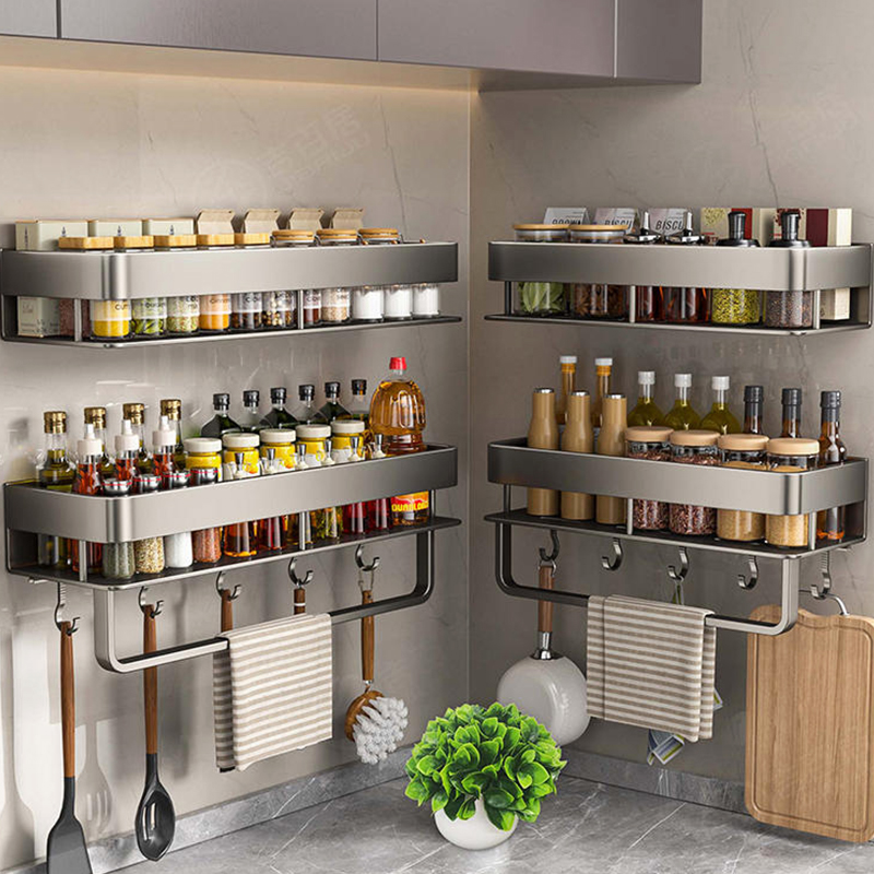 Tech Accessories Organizer - Étagère de cuisine en aluminium, support