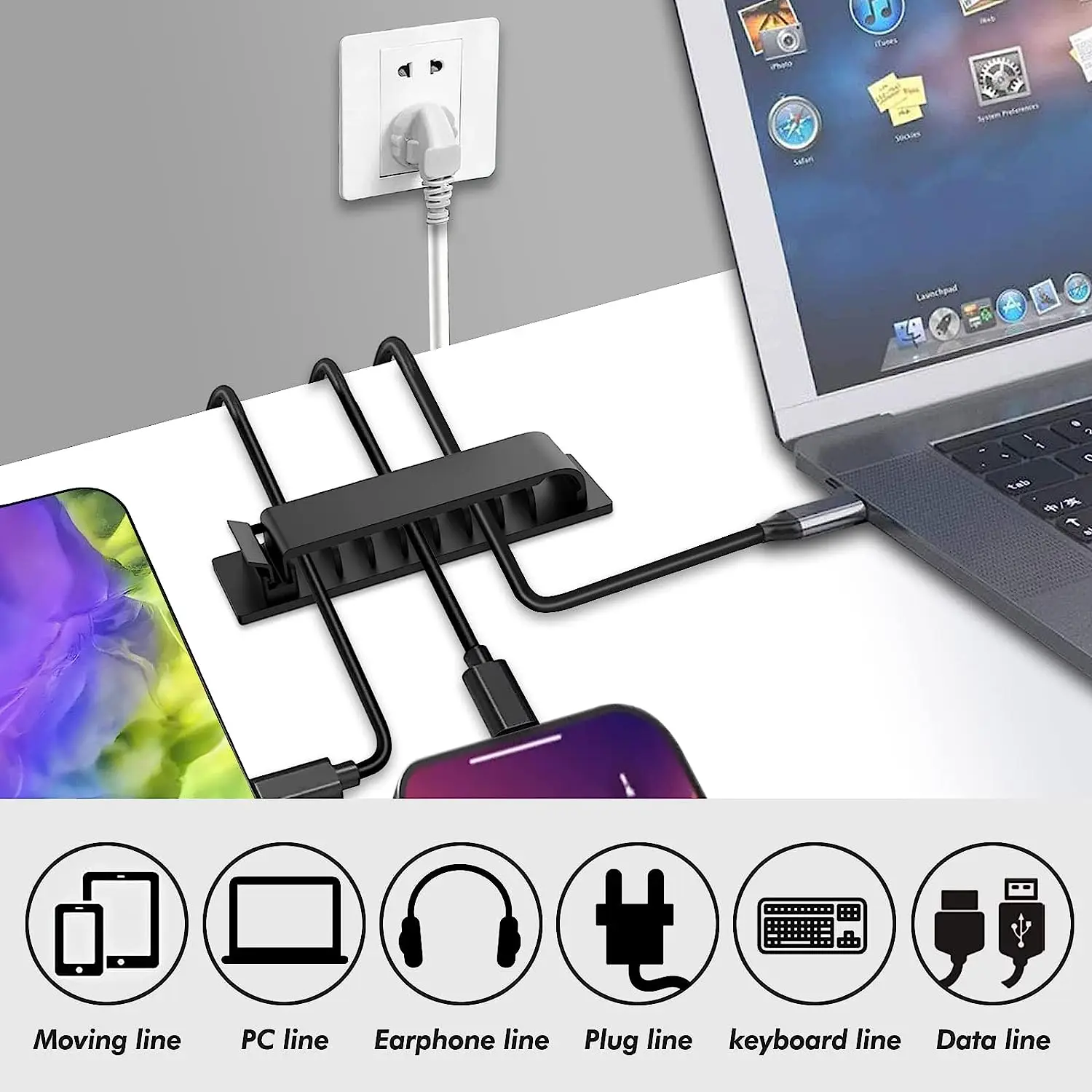 Organisateur de câbles, Clips  - Desk Cable Clip avis et prix