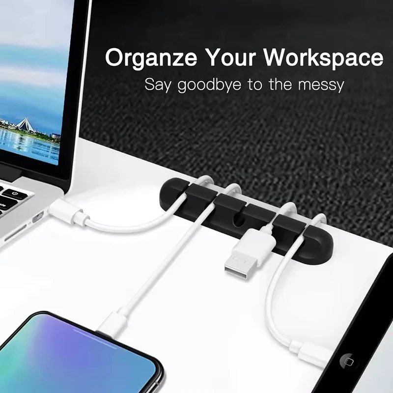 Clip de câble USB en silicone, - Desk Cable Clip avis et prix