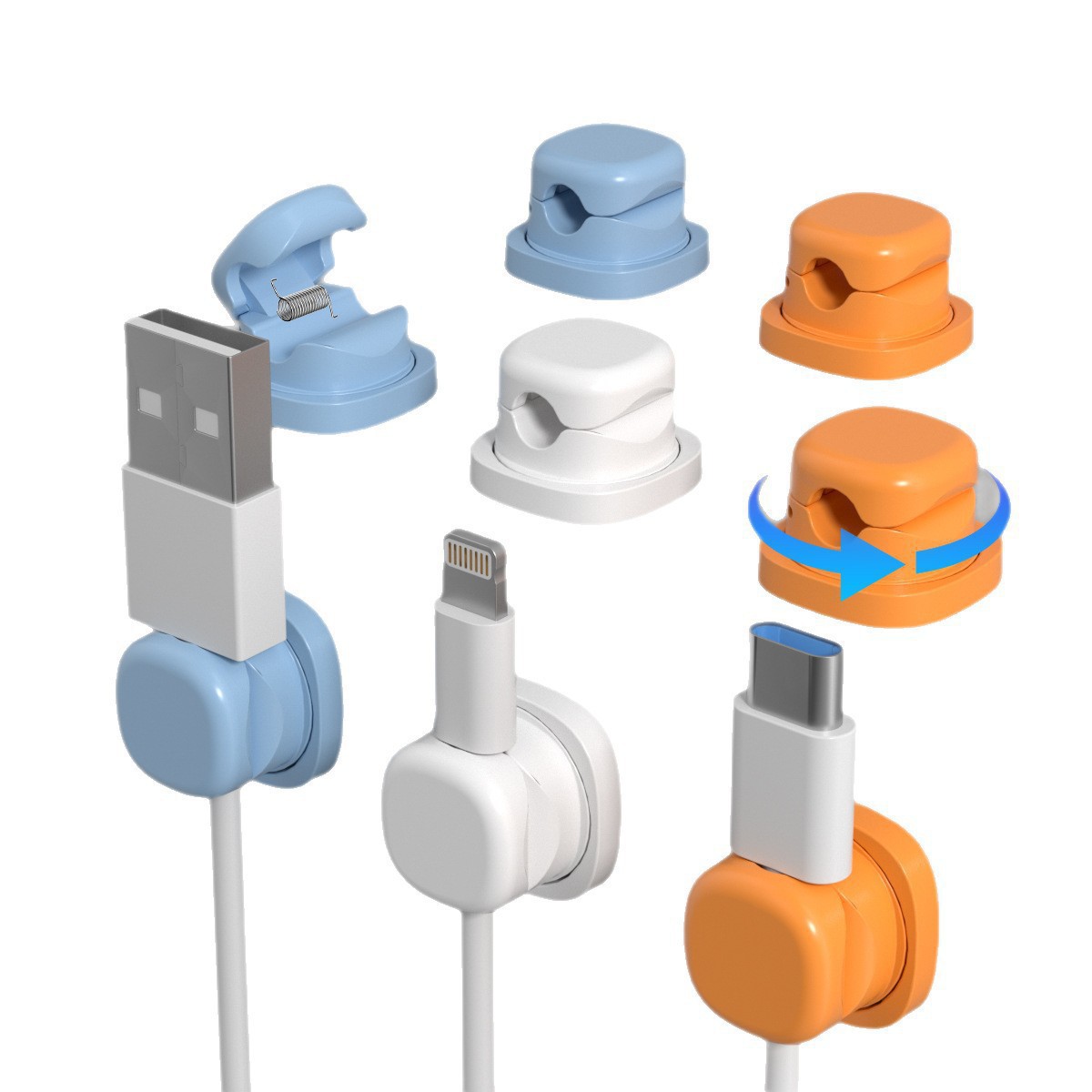 Lot de 6 organiseurs de câbles - Desk Cable Clip avis et prix
