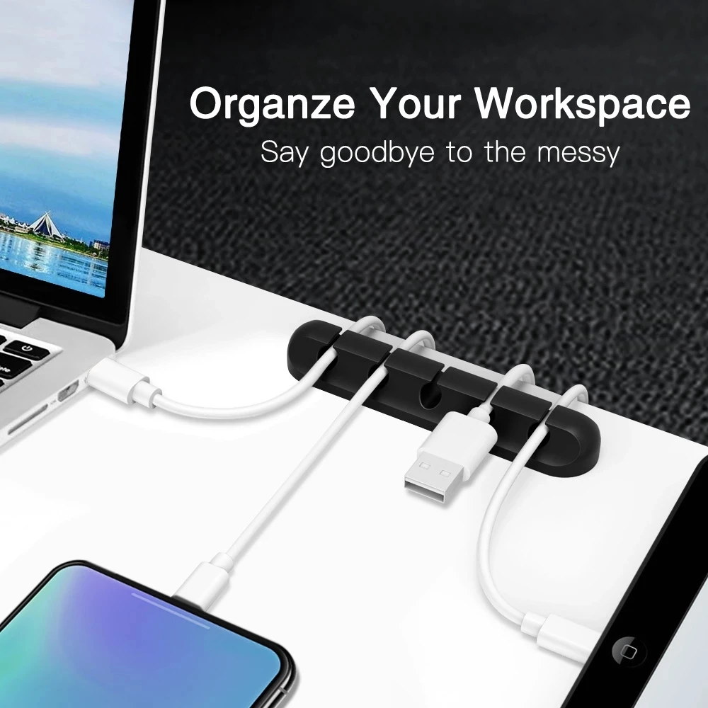 Organisateur de câbles USB en  - Desk Cable Clip avis et prix